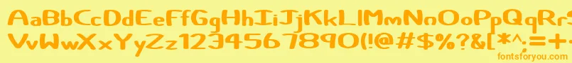 Więcej informacji o czcionce Certainly Czcionka Certainly – pomarańczowe czcionki na żółtym tle