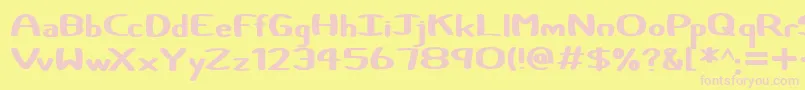 Certainly Font – Pink Fonts on Yellow Background