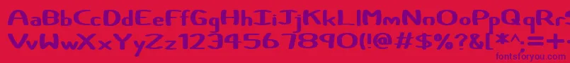 Czcionka Certainly – fioletowe czcionki na czerwonym tle