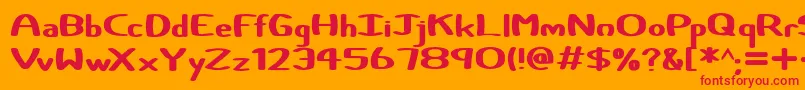 Certainly Font – Red Fonts on Orange Background
