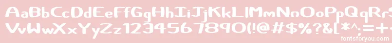 Fonte Certainly – fontes brancas em um fundo rosa