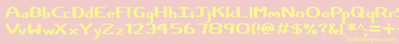 Certainly Font – Yellow Fonts on Pink Background