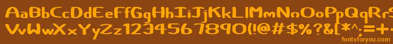 Certainly Font – Orange Fonts on Brown Background