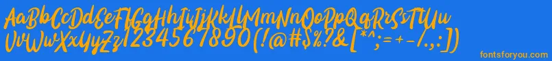 Certhas Font by 7NTypes Font – Orange Fonts on Blue Background