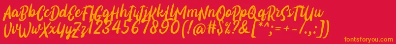 Certhas Font by 7NTypes Font – Orange Fonts on Red Background