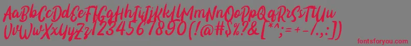 フォントCerthas Font by 7NTypes – 赤い文字の灰色の背景