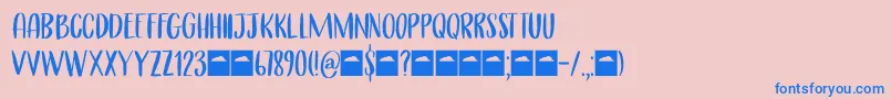 Шрифт Cerulean Blue Caps DEMO – синие шрифты на розовом фоне