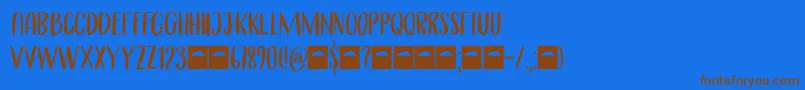Cerulean Blue Caps DEMO-fontti – ruskeat fontit sinisellä taustalla