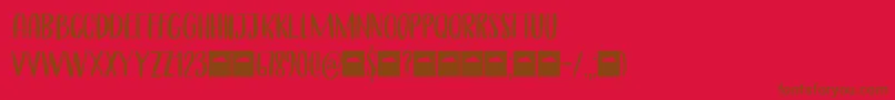 フォントCerulean Blue Caps DEMO – 赤い背景に茶色の文字