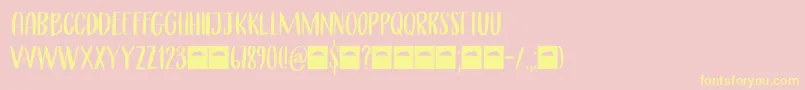 Cerulean Blue Caps DEMO-fontti – keltaiset fontit vaaleanpunaisella taustalla