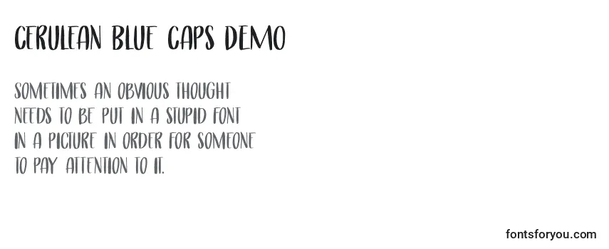 Review of the Cerulean Blue Caps DEMO Font