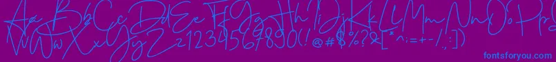 Cervanttis Font – Blue Fonts on Purple Background