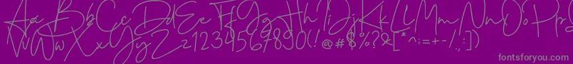 Cervanttis-Schriftart – Graue Schriften auf violettem Hintergrund