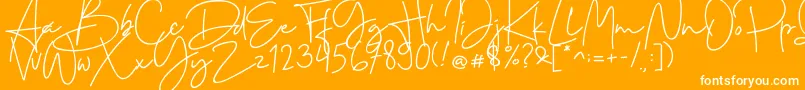 Cervanttis-Schriftart – Weiße Schriften auf orangefarbenem Hintergrund