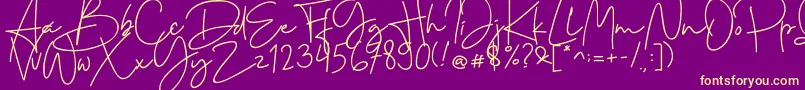 Cervanttis Font – Yellow Fonts on Purple Background