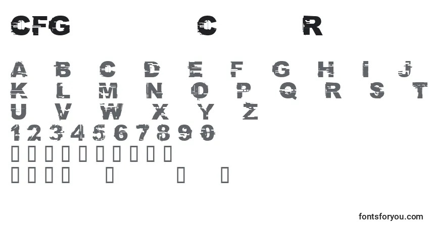 Шрифт CFGlitchCity Regular – алфавит, цифры, специальные символы