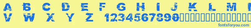 CFGlitchCity Regular Font – Blue Fonts on Yellow Background