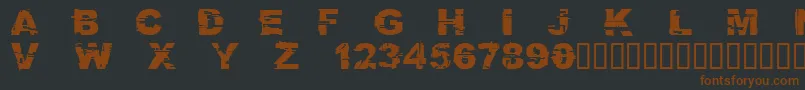 Fonte CFGlitchCity Regular – fontes marrons em um fundo preto