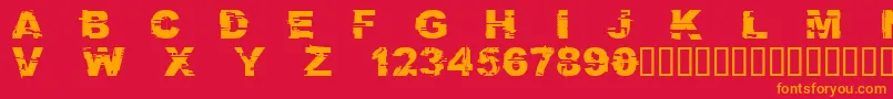 CFGlitchCity Regular Font – Orange Fonts on Red Background