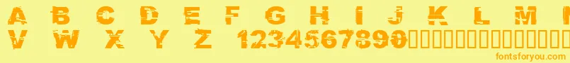 CFGlitchCity Regular Font – Orange Fonts on Yellow Background