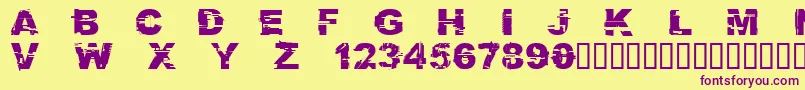 CFGlitchCity Regular Font – Purple Fonts on Yellow Background