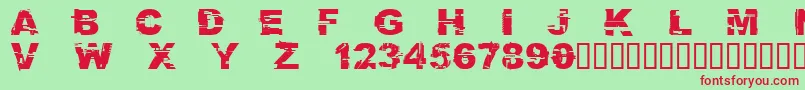 CFGlitchCity Regular Font – Red Fonts on Green Background