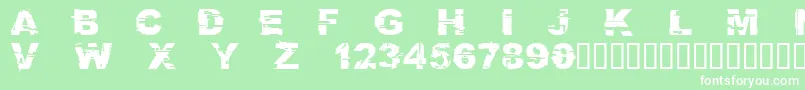 Шрифт CFGlitchCity Regular – белые шрифты на зелёном фоне