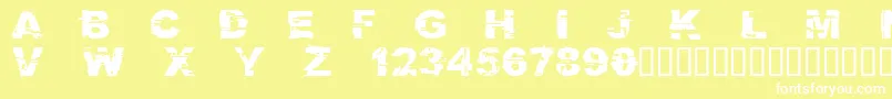 CFGlitchCity Regular Font – White Fonts on Yellow Background