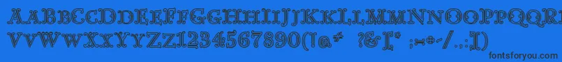 GoudyDecorInitialc Font – Black Fonts on Blue Background