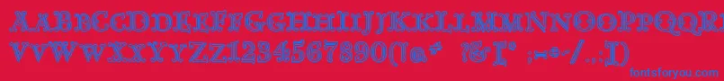 GoudyDecorInitialc Font – Blue Fonts on Red Background