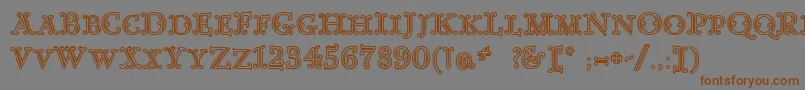 Saiba mais sobre a fonte GoudyDecorInitialc Fonte GoudyDecorInitialc – fontes marrons em um fundo cinza