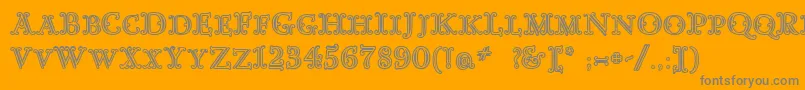 フォントGoudyDecorInitialc – オレンジの背景に灰色の文字
