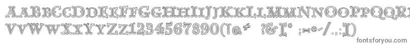 GoudyDecorInitialc-Schriftart – Graue Schriften auf weißem Hintergrund