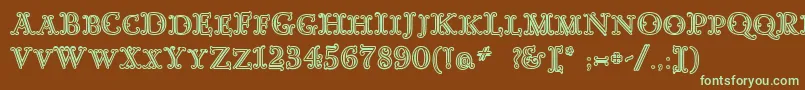 Шрифт GoudyDecorInitialc – зелёные шрифты на коричневом фоне