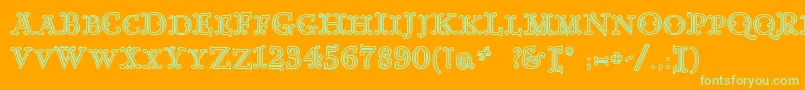 fuente GoudyDecorInitialc – Fuentes Verdes Sobre Fondo Naranja