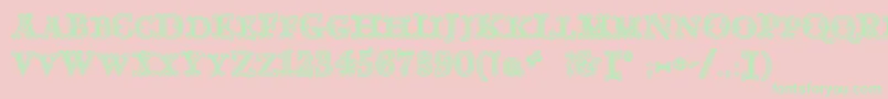 Weitere Informationen zur GoudyDecorInitialc-Schriftart GoudyDecorInitialc-Schriftart – Grüne Schriften auf rosa Hintergrund