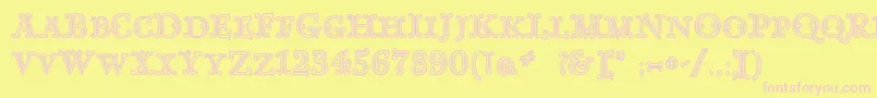 GoudyDecorInitialc Font – Pink Fonts on Yellow Background