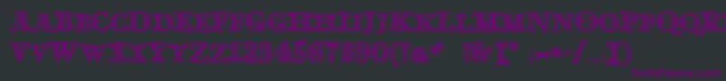 Fonte GoudyDecorInitialc – fontes roxas em um fundo preto