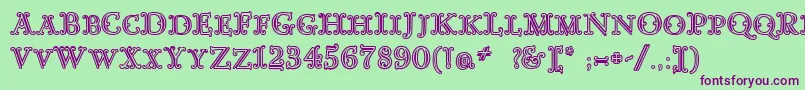 GoudyDecorInitialc Font – Purple Fonts on Green Background
