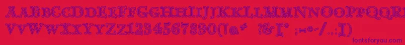 フォントGoudyDecorInitialc – 赤い背景に紫のフォント