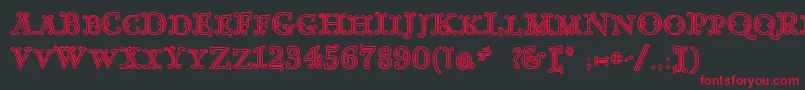 GoudyDecorInitialc Font – Red Fonts on Black Background