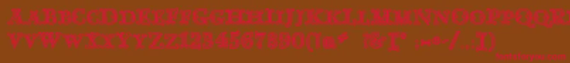 GoudyDecorInitialc Font – Red Fonts on Brown Background