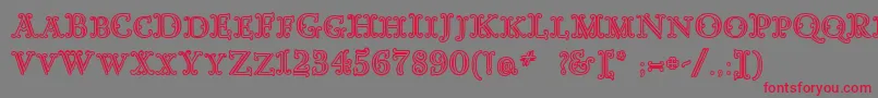 GoudyDecorInitialc Font – Red Fonts on Gray Background