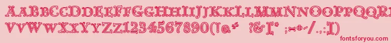 GoudyDecorInitialc Font – Red Fonts on Pink Background