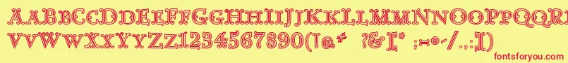 GoudyDecorInitialc Font – Red Fonts on Yellow Background