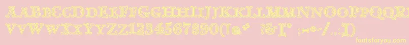 Police GoudyDecorInitialc – polices jaunes sur fond rose