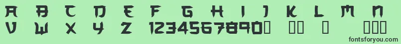 フォントCFLedernierEmpereurPersonal – 緑の背景に黒い文字