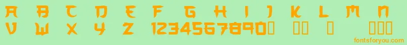 CFLedernierEmpereurPersonal Font – Orange Fonts on Green Background