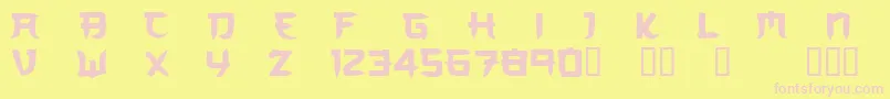 CFLedernierEmpereurPersonal Font – Pink Fonts on Yellow Background