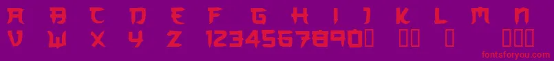 CFLedernierEmpereurPersonal Font – Red Fonts on Purple Background